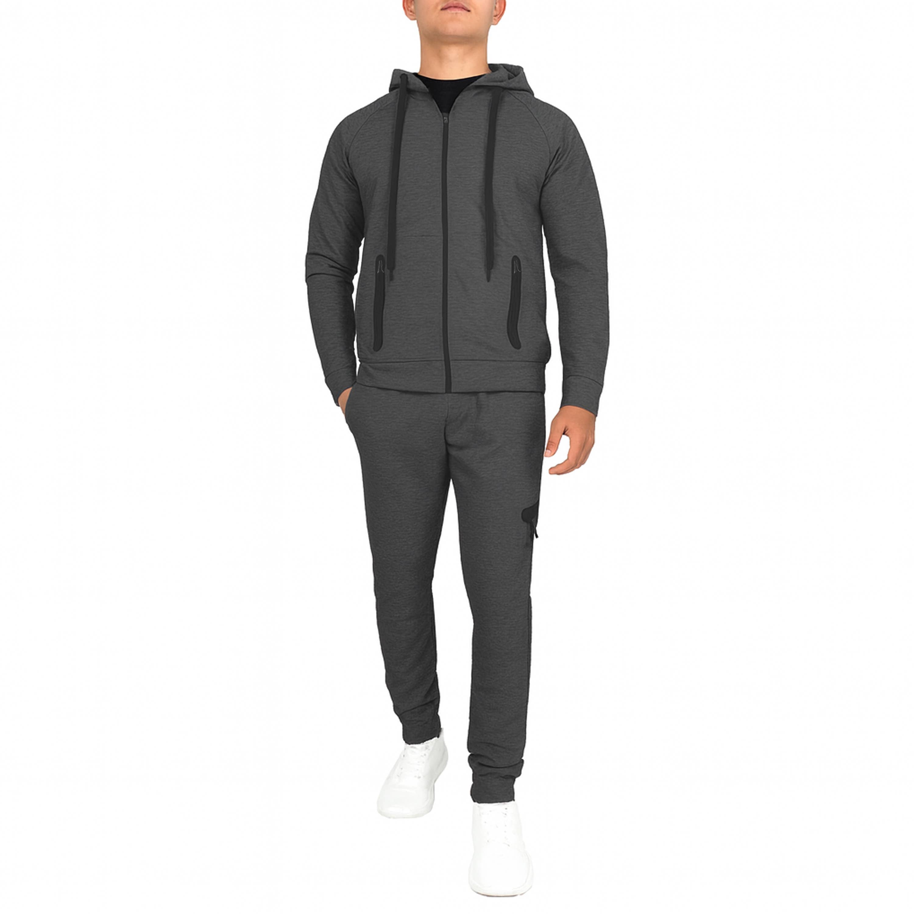 2-Piece Men's Tech Fleece Hoodie & Jogger Set (S-3XL): Black / XL