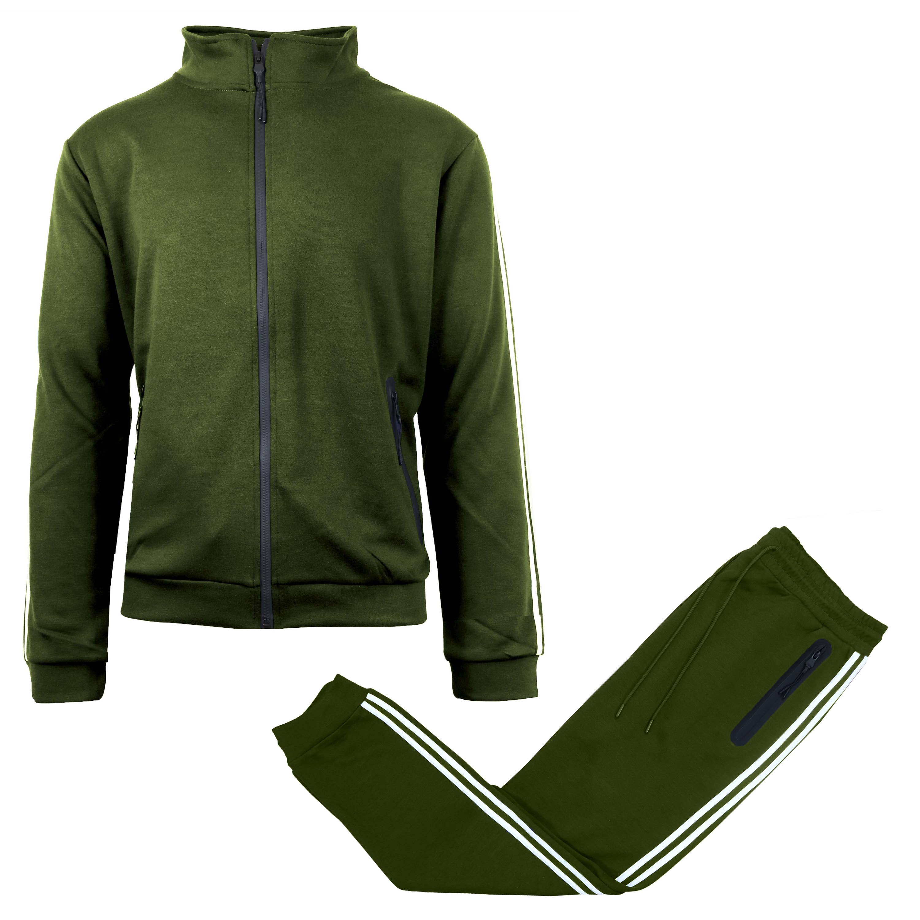 Men's Tech Fleece Sweatshirt And Jogger 2 Piece Set: Royal / S