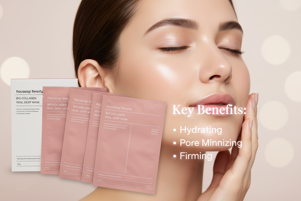Racasagi Beauty Bio-Collagen Real Deep Mask - Benefits Banner