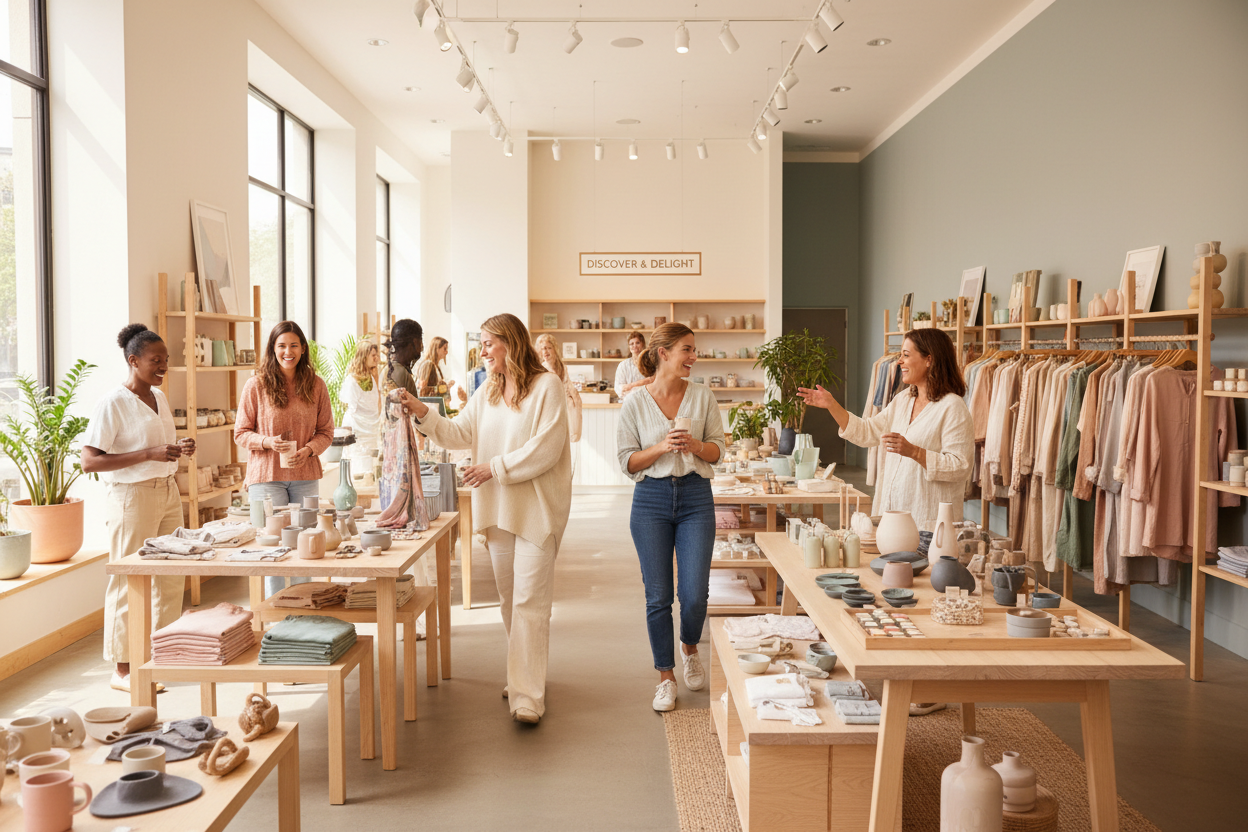 Welcoming retail scene